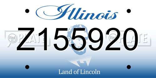 Z155920 Illinois License Plate