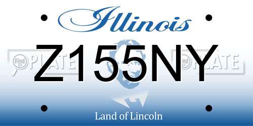 Z155NY Illinois License Plate