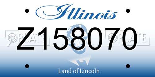 Z158070 Illinois License Plate