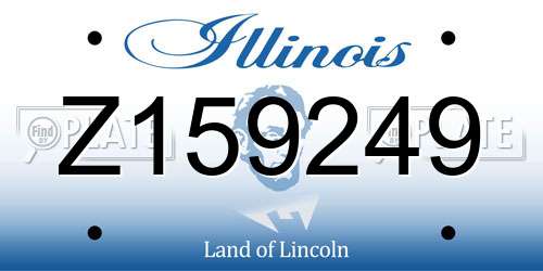Z159249 Illinois License Plate