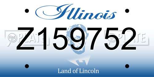 Z159752 Illinois License Plate