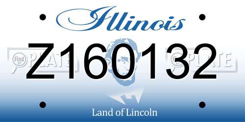 Z160132 Illinois License Plate