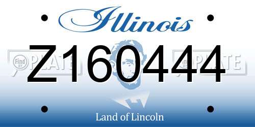 Z160444 Illinois License Plate