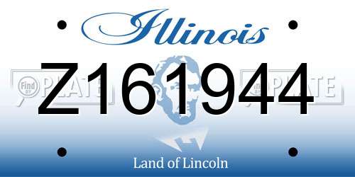 Z161944 Illinois License Plate