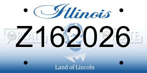 Z162026 Illinois License Plate