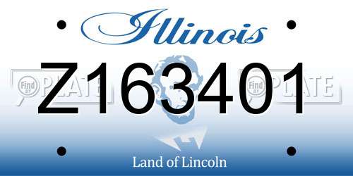 Z163401 Illinois License Plate