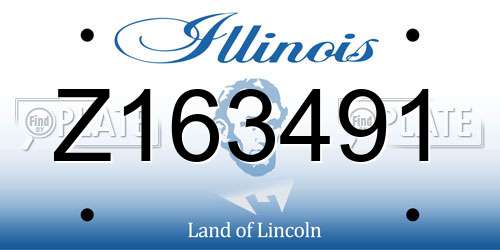 Z163491 Illinois License Plate