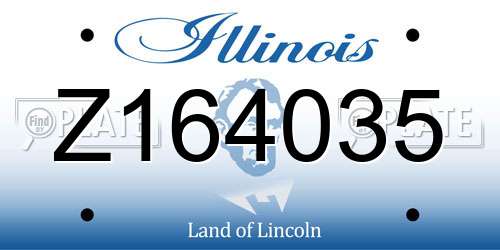 Z164035 Illinois License Plate