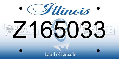 Z165033 Illinois License Plate
