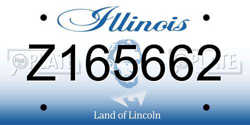 Z165662 Illinois License Plate