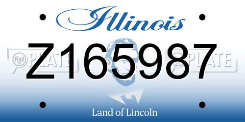 Z165987 Illinois License Plate