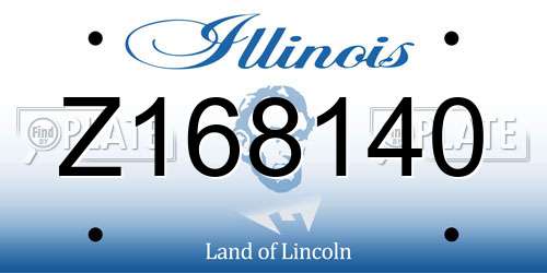 Z168140 Illinois License Plate