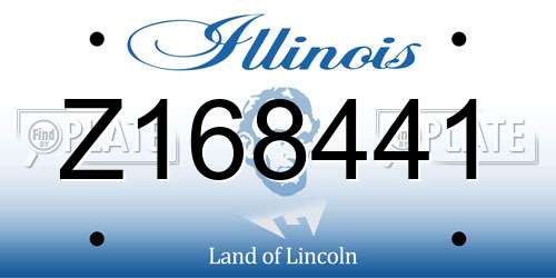 Z168441 Illinois License Plate