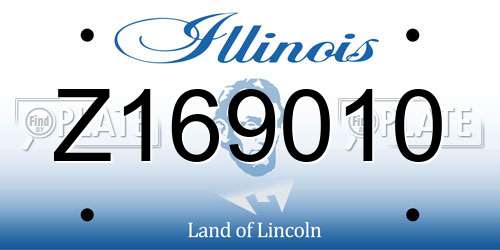 Z169010 Illinois License Plate