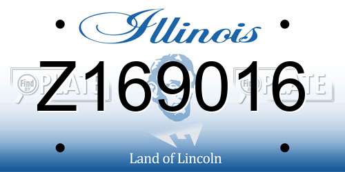 Z169016 Illinois License Plate