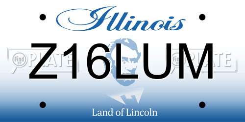 Z16LUM Illinois License Plate