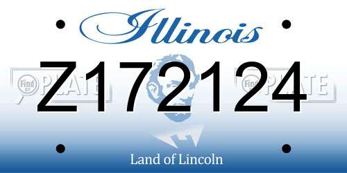 Z172124 Illinois License Plate