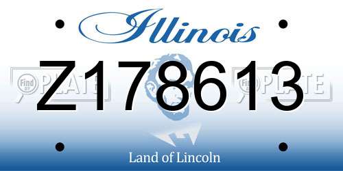 Z178613 Illinois License Plate