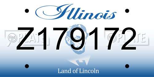 Z179172 Illinois License Plate