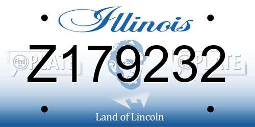Z179232 Illinois License Plate