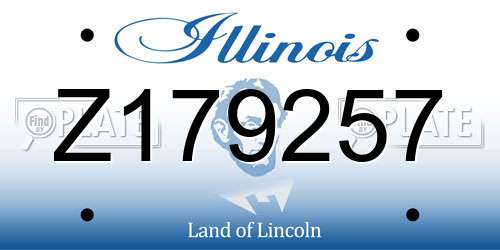 Z179257 Illinois License Plate