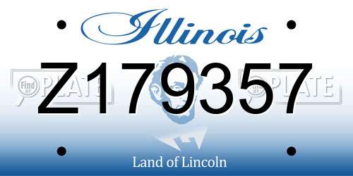 Z179357 Illinois License Plate