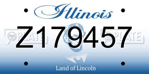 Z179457 Illinois License Plate