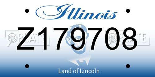 Z179708 Illinois License Plate