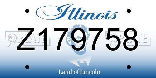 Z179758 Illinois License Plate