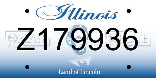 Z179936 Illinois License Plate