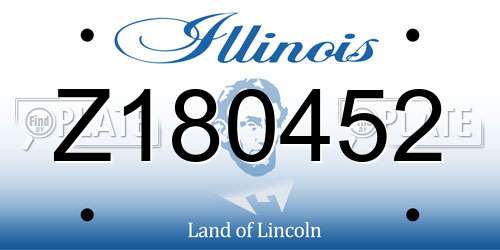 Z180452 Illinois License Plate