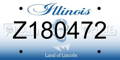 Z180472 Illinois License Plate