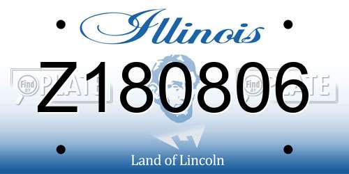 Z180806 Illinois License Plate