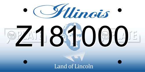 Z181000 Illinois License Plate