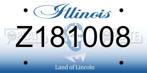 Z181008 Illinois License Plate