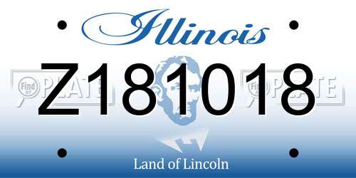 Z181018 Illinois License Plate