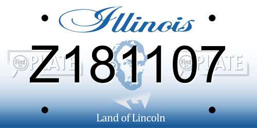 Z181107 Illinois License Plate