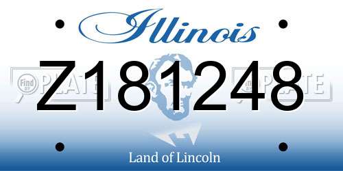 Z181248 Illinois License Plate