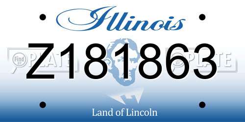 Z181863 Illinois License Plate