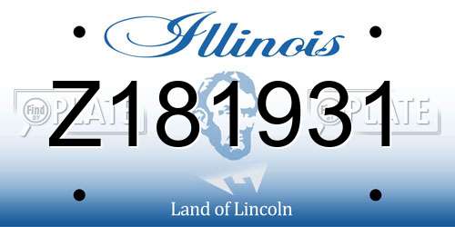 Z181931 Illinois License Plate