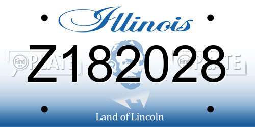 Z182028 Illinois License Plate