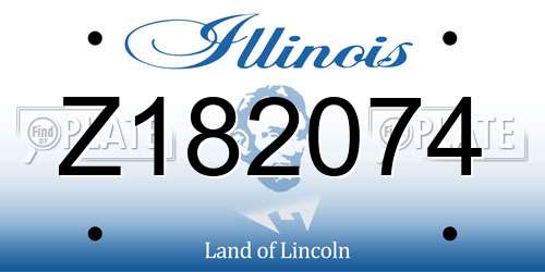 Z182074 Illinois License Plate