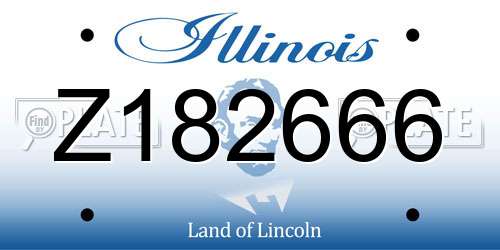 Z182666 Illinois License Plate