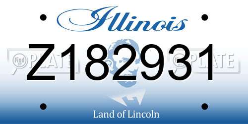 Z182931 Illinois License Plate