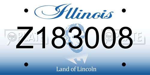 Z183008 Illinois License Plate