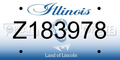 Z183978 Illinois License Plate