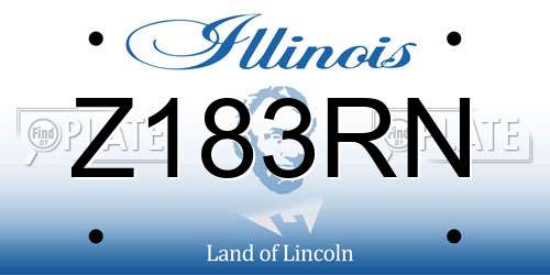 Z183RN Illinois License Plate