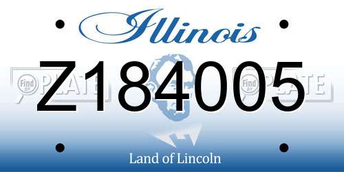 Z184005 Illinois License Plate