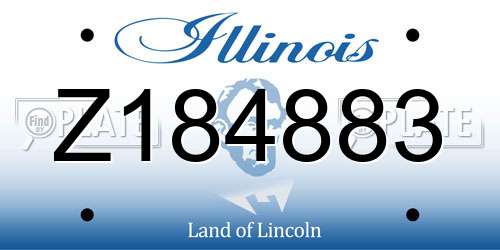 Z184883 Illinois License Plate