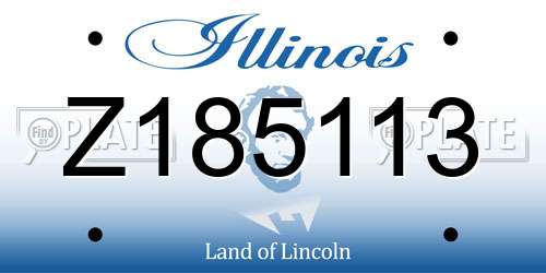 Z185113 Illinois License Plate